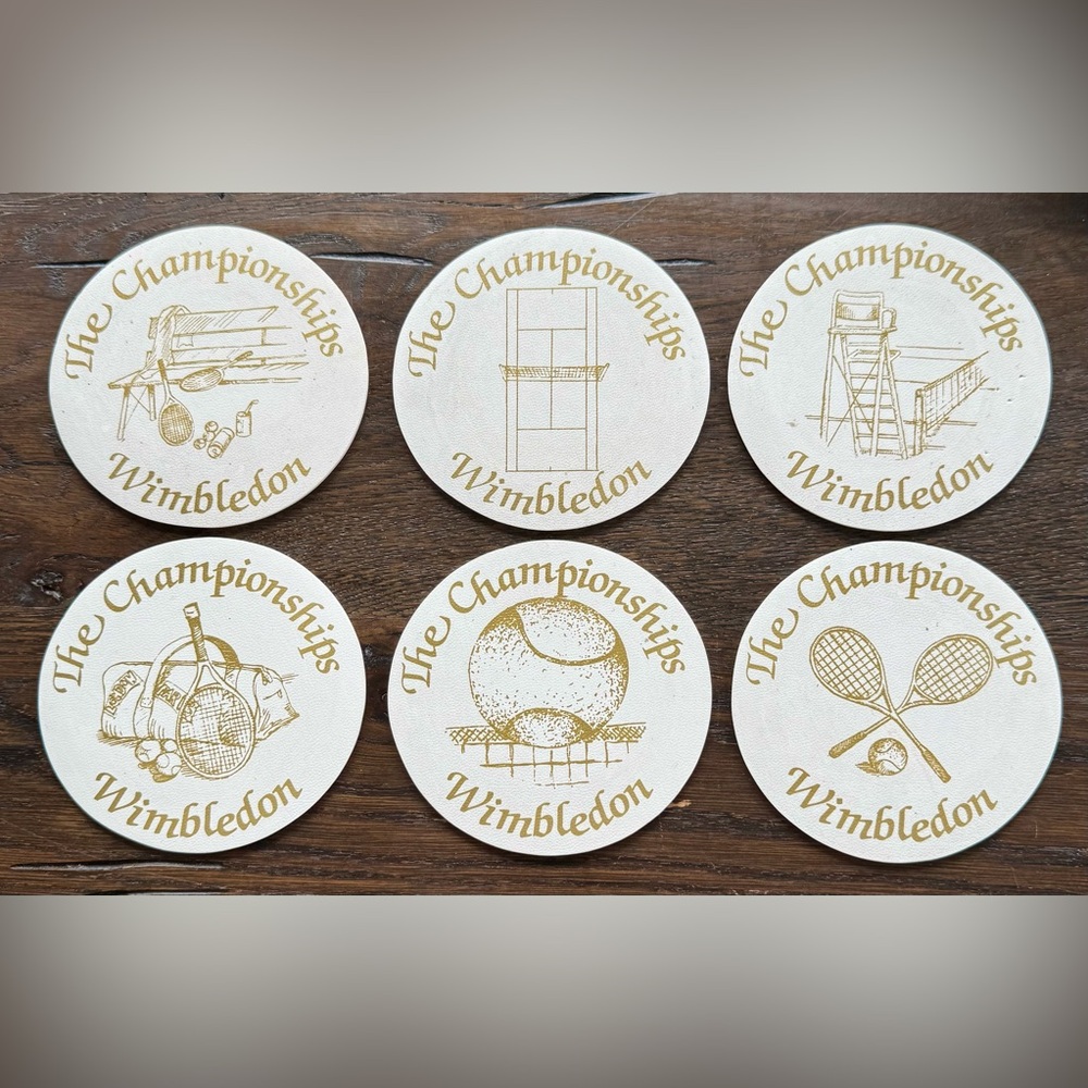 Vintage Wimbledon Coasters—The Championships  4” Round